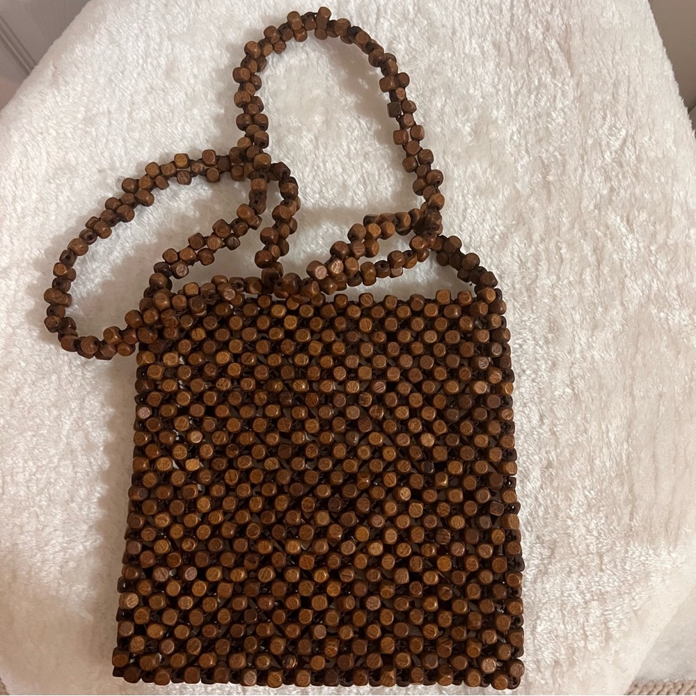 Brown Beaded Women's Bag